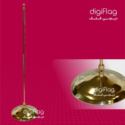 پایه پرچم رومیزی استیل طلایی
